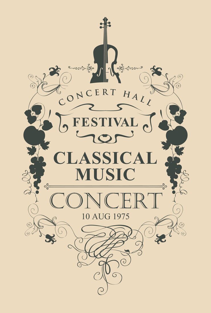 Vettore poster per il festival di musica classica