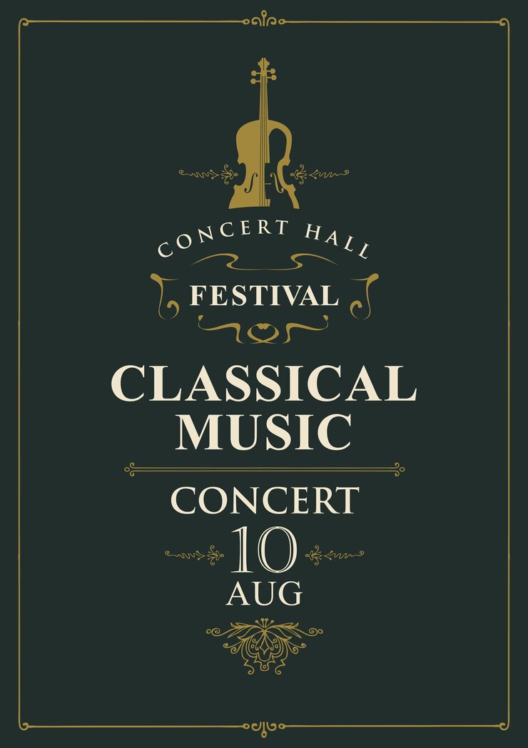 Vettore poster per il festival di musica classica