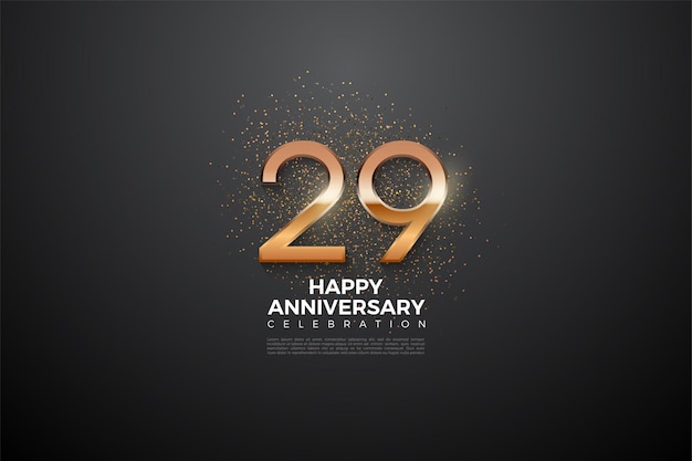 Poster per la celebrazione del 29° anniversario con granelli di glitter.