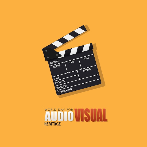 Poster per la Giornata mondiale del patrimonio audiovisivo celebrata ogni anno il 27 ottobre in tutto il mondo