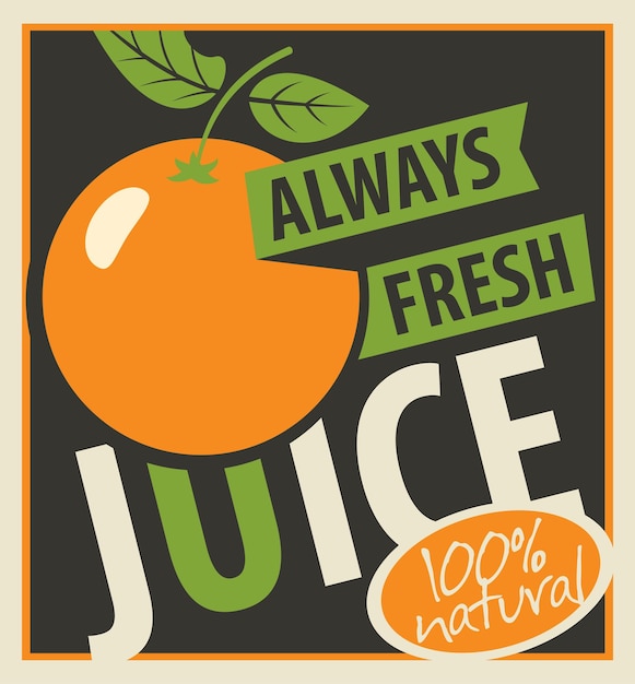poster per succo d'arancia fresco