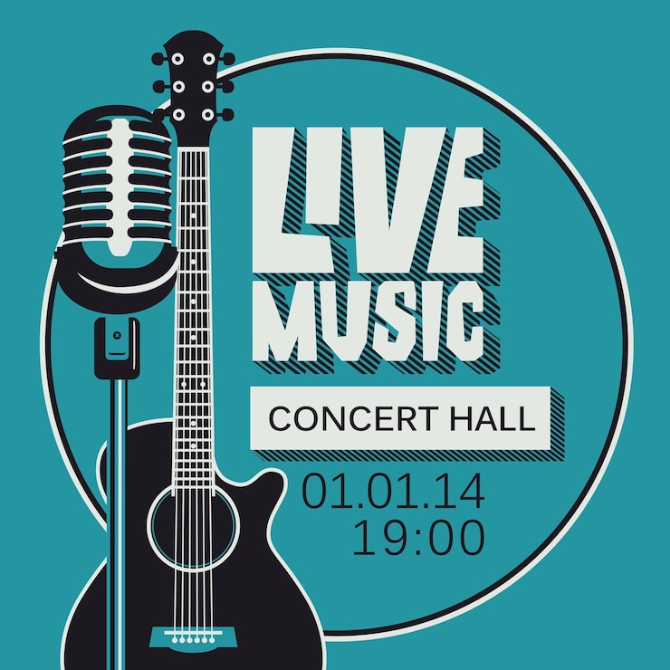 Vettore poster per un festival di musica dal vivo