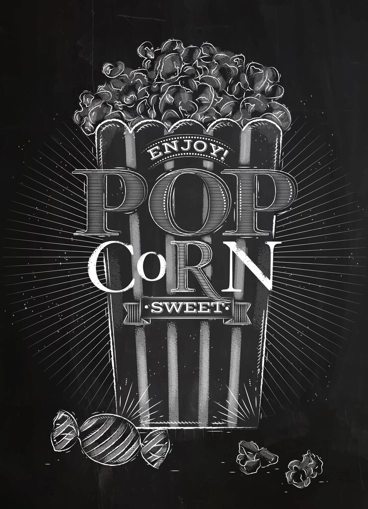 Vettore poster popcorn dolce