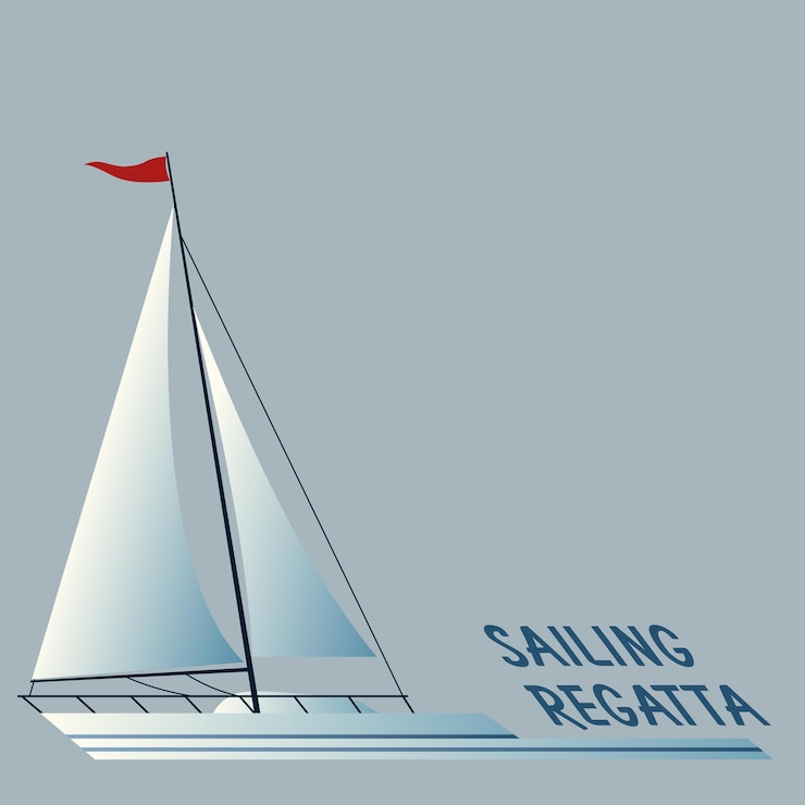 Vettore poster pubblicitario di regate a vela illustrazione vettoriale schizzo per la creatività
