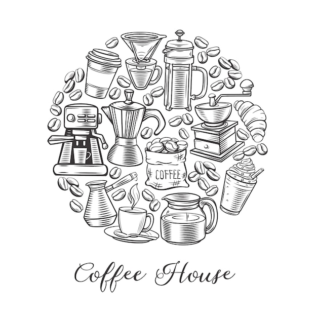 Poster tondo di caffè