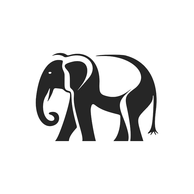 Potenzia la tua immagine aziendale con il nostro logo elefante minimalista in bianco e nero