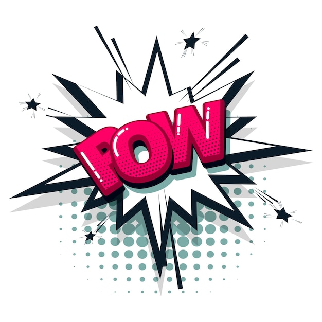 Pow fumetto testo effetti sonori pop art style Vector nuvoletta parola cartoon