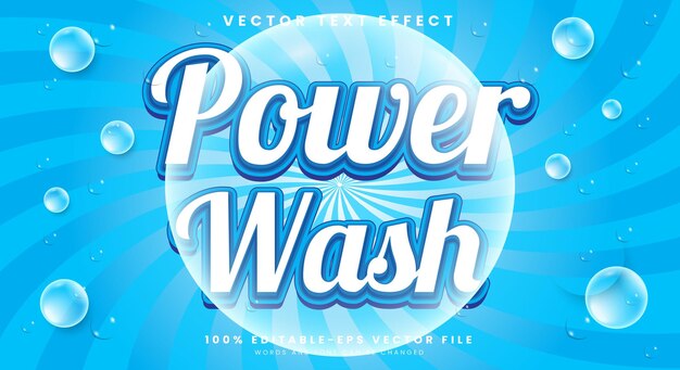 Power wash 3d modello di effetto di testo modificabile