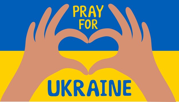 Prega per l'Ucraina Stop warConcept illustrazione vettoriale per la progettazione di banner