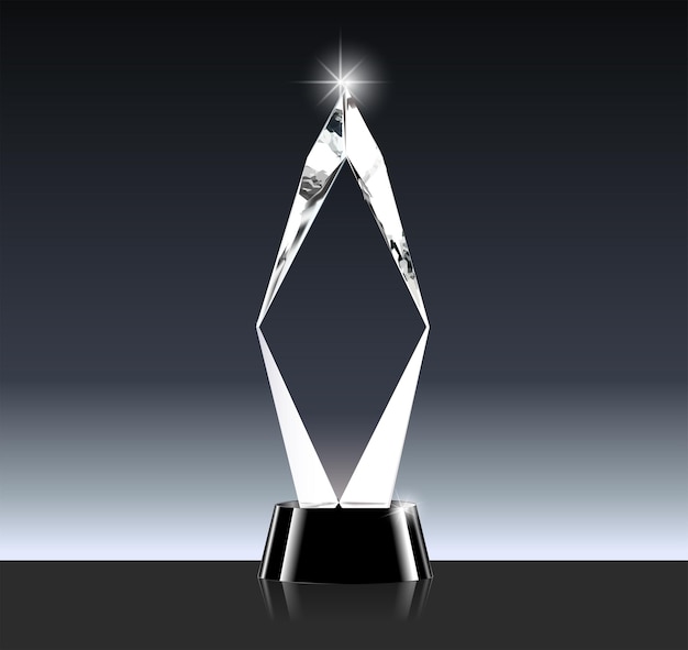 Premio del trofeo di vetro vettoriale realistico