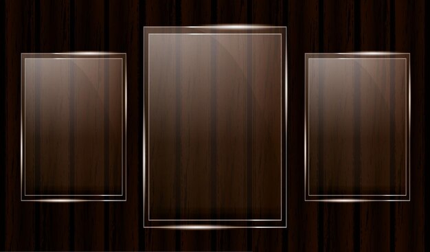 Premio Trofeo di vetro su fondo in legno Illustrazione vettoriale