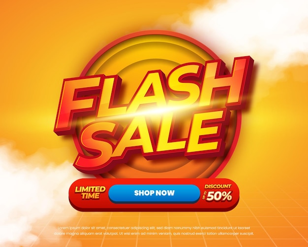 Premium Flash Sale sconto Shopping Day modello vettoriale di banner promozionale
