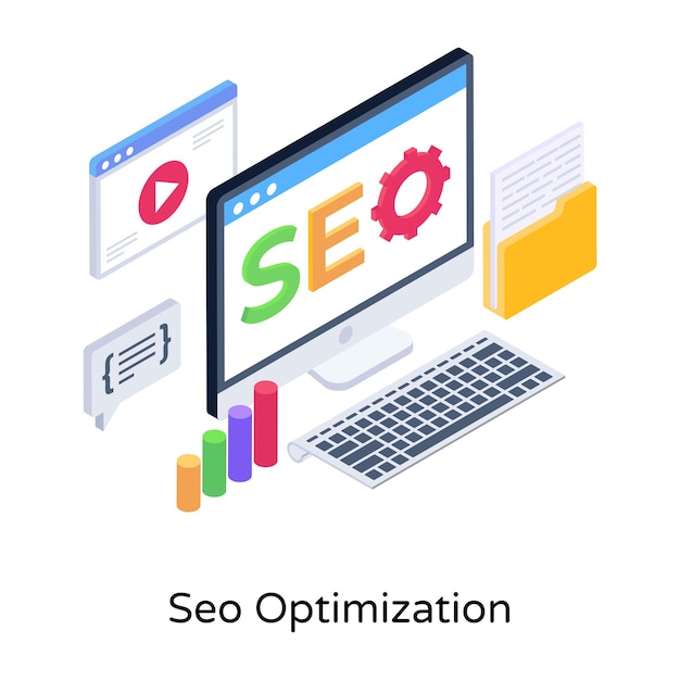 Prendi in mano questa illustrazione 3D di ottimizzazione seo