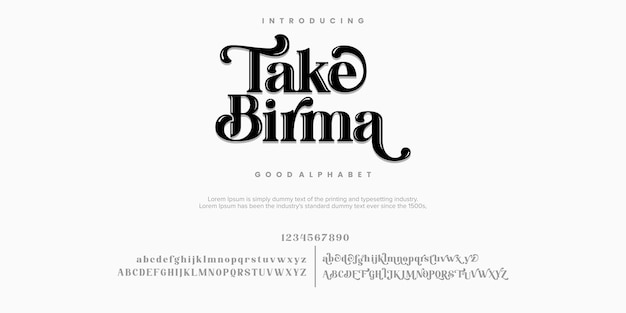Prendiamo la Birmania Abstract Fashion font alphabet Minimal moderni font urbani per il logo del marchio ecc.