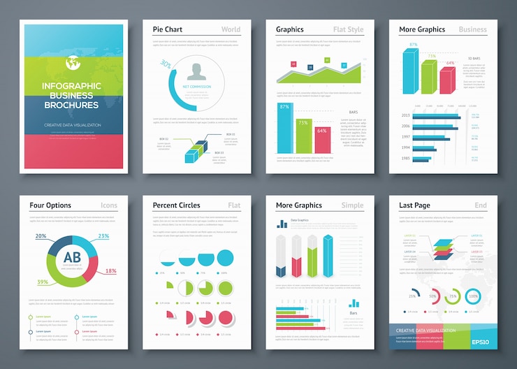 Presentazione infographics per il design creativo di business