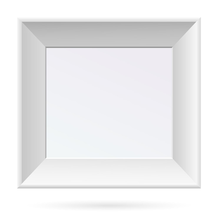 Vettore presentazione set design cornice quadrata con ombra su sfondo trasparente 3d board banner stand su tavolo vuoto pulito isolato illustrazione vettoriale eps 10 per foto immagine testo promozionale