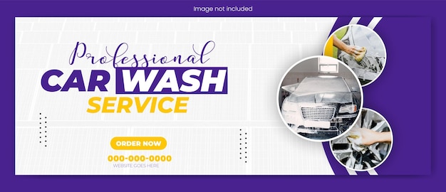 Pressure Car Wash e automobile Cover e banner di Facebook Template Design