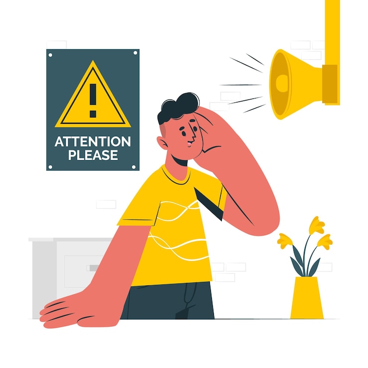 Vettore prestare attenzione all'illustrazione del concetto