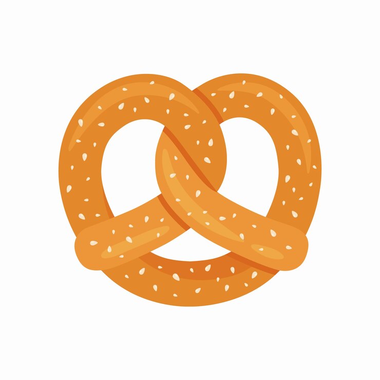 Pretzel bavarese isolato su sfondo bianco