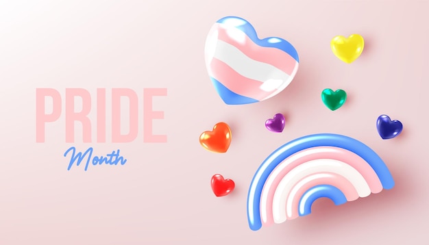 Pride lgbtq icon set stile realistico 3d