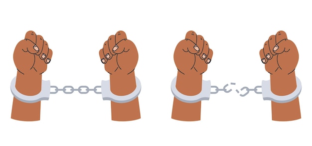 Prigione ammanettato mano manette punizione isolato scenografia grafica illustrazione
