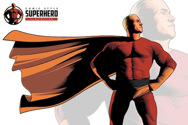 Primo piano del supereroe di stile comico
