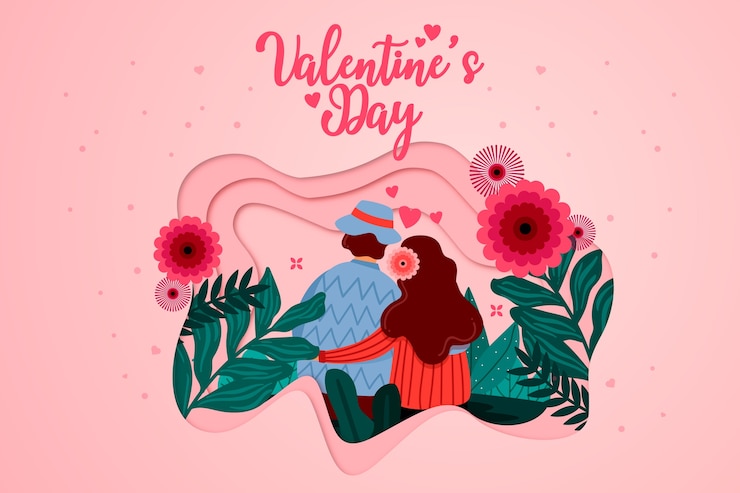 Vettore priorità bassa di giorno di san valentino disegnato a mano