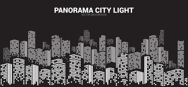 Priorità bassa di notte della città di Panorama di pixel.