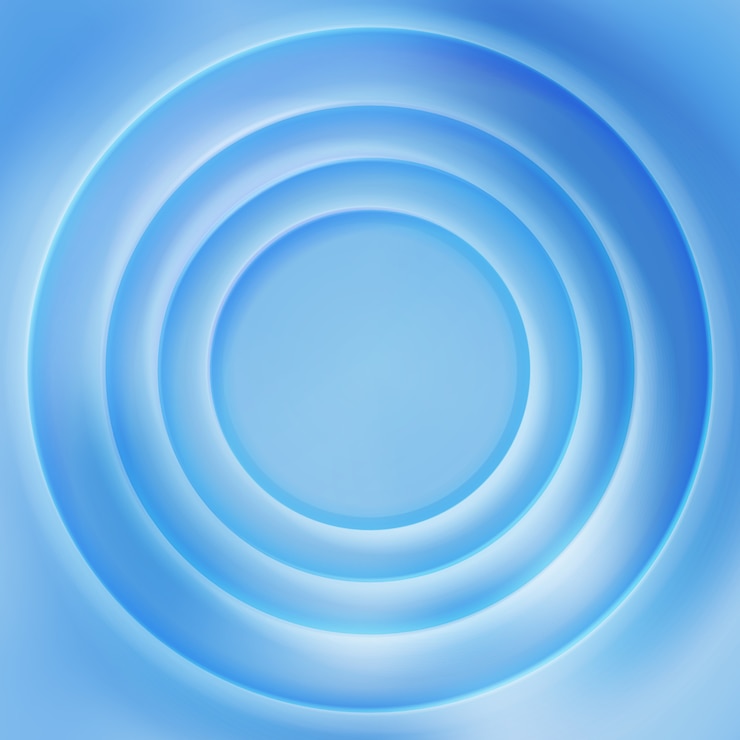 Vettore priorità bassa di superficie increspata acqua blu. illustrazione concentrica vibrante di superficie