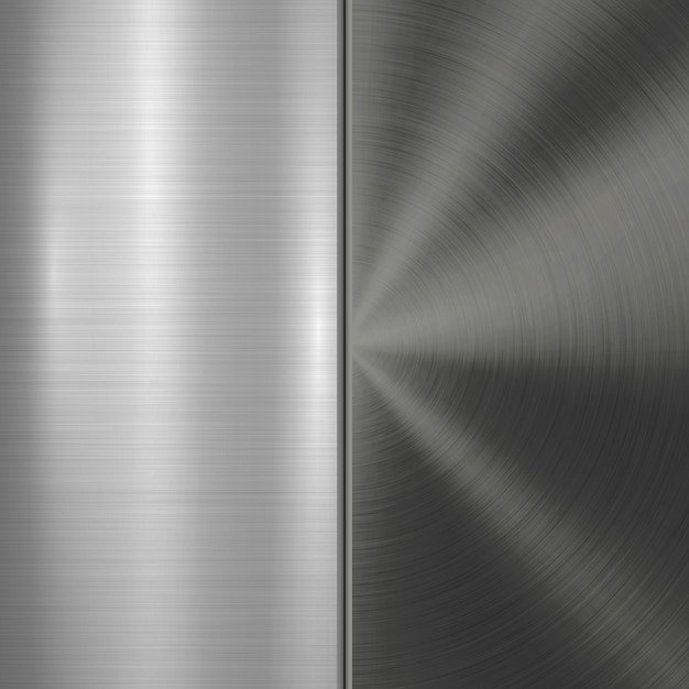 Priorità bassa di tecnologia del metallo con struttura circolare e diritta spazzolata in acciaio cromato argento