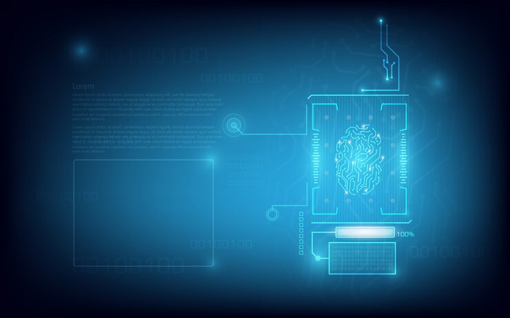 Vettore priorità bassa di tecnologia di scansione dell'impronta digitale