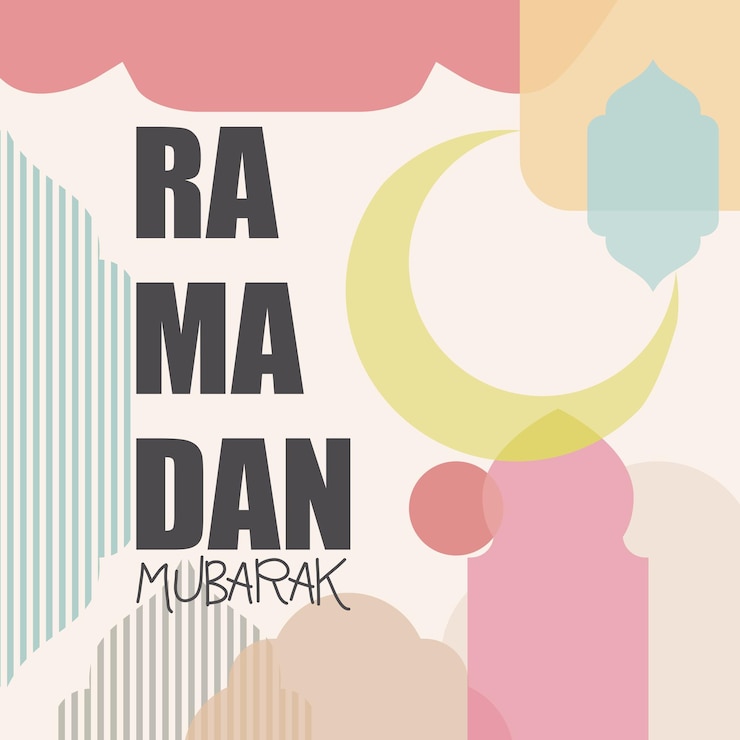 Vettore priorità bassa estetica di saluto di ramadan mubarak