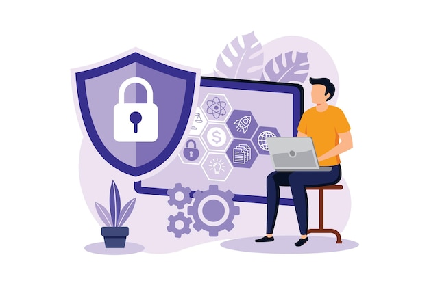Privacy Engginering illustrazione di design piatto moderno