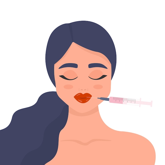 Procedura cosmetica e concetto di iniezione