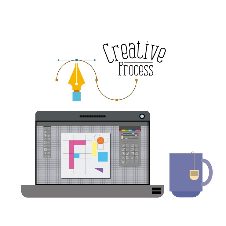 Vettore processo creativo