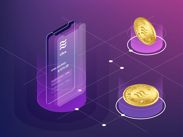 Processo di pagamento in valuta digitale Bilancia su smartphone