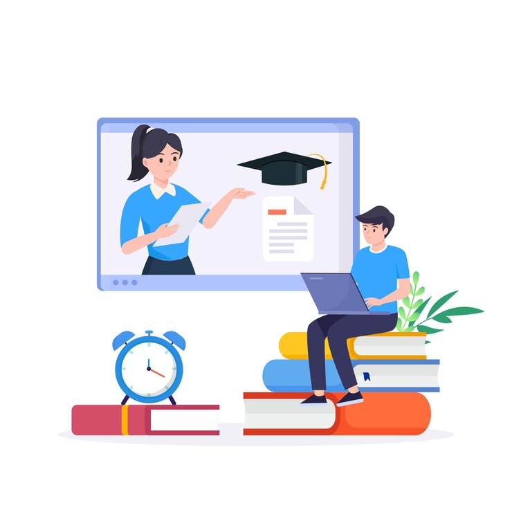 processo di studio dell'apprendimento online o digitale