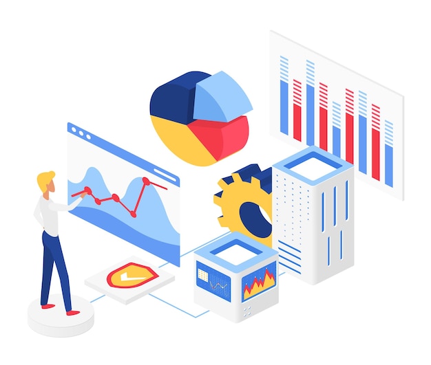 Processo di visualizzazione dei big data che mostra informazioni