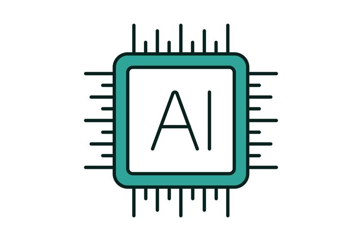 Vettore processor ai icon icon related to technology suitable for web site design app ui user interfaces flat line icon style simple vector design editable