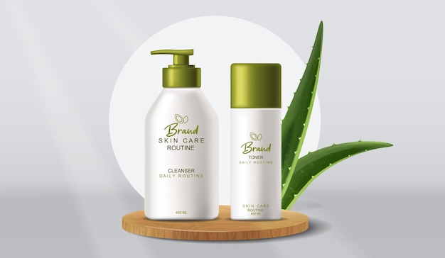 Prodotti cosmetici di Aloe Vera realistici