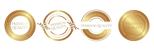 Prodotti di qualità premium etichetta adesiva emblema icona e logo illustrazione vettoriale