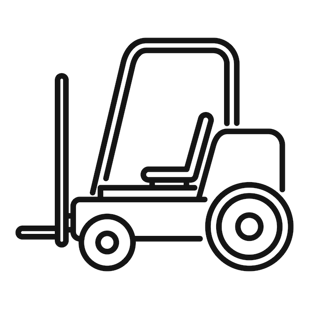 Produzione di thread icona del carrello elevatore vettore di contorno Fabbrica di cotone Pianta di lana