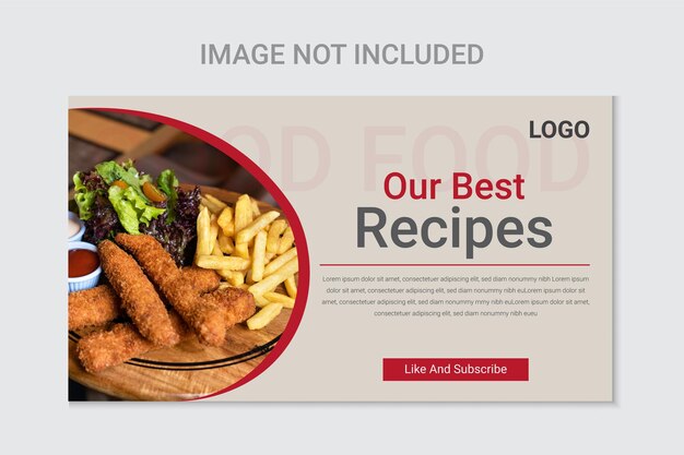 Professional creative modern vector stylish food you tube thumbnail design template