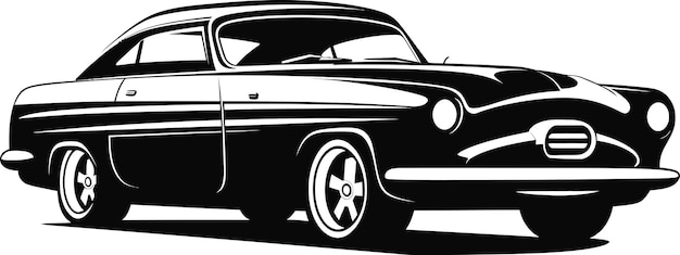 Profilo elegante in vettoriale Vista laterale di una coupé nera dalle linee impeccabili Fascino urbano notturno AV