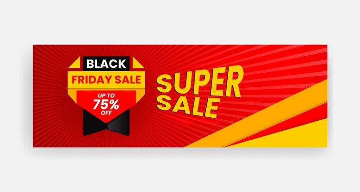 Vettore progettazione banner copertina social media vendita black friday