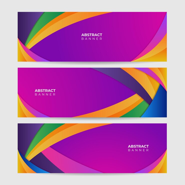 Vettore progettazione creativa del fondo dell'insegna di web dell'onda astratta variopinta moderna. disegno di illustrazione vettoriale per presentazione, banner, copertina, web, flyer, card, poster, texture, slide, magazine e wide banner.
