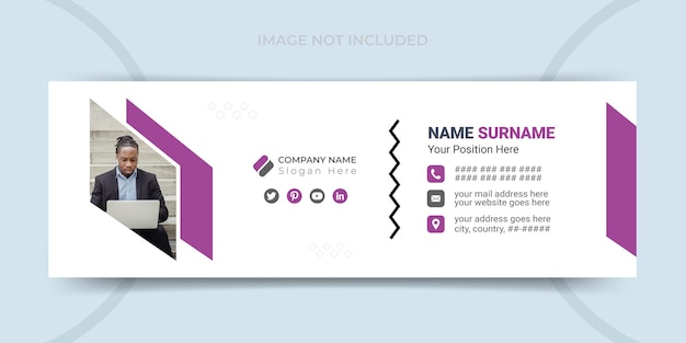 Progettazione creativa del modello di firma per e-mail