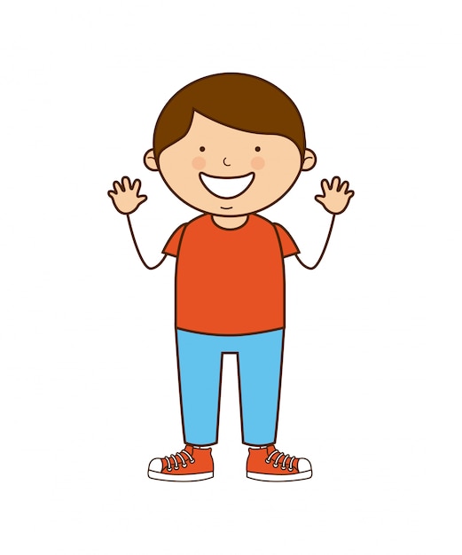 progettazione dei bambini sopra l&#39;illustrazione bianca di vettore del fondo