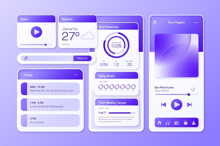 Vettore progettazione dei gradienti ui/ux