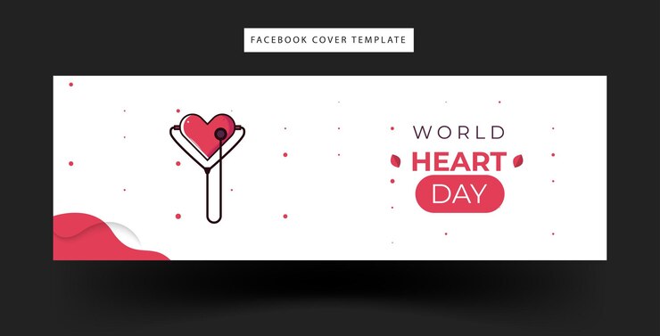 Progettazione del banner della pagina fan di facebook con il tema della celebrazione del cuore del mondo